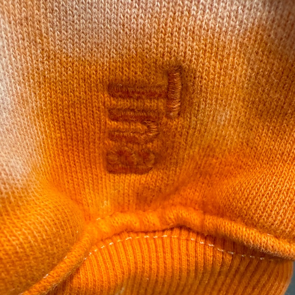 Aritzia Tna Cozy Sweatshirt Womens Orange Tie Dye Cropped Fleece Boyfriend - Picture 4 of 6